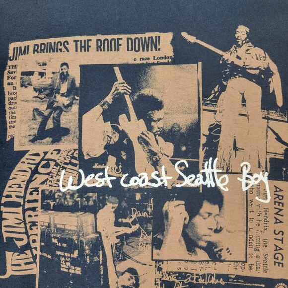 Jimi Hendrix Mens 2XL Shirt Hanes West Coast Seattle Boy 2010 Tribute Tour - Picture 5 of 11